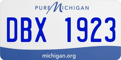 MI license plate DBX1923