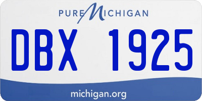 MI license plate DBX1925