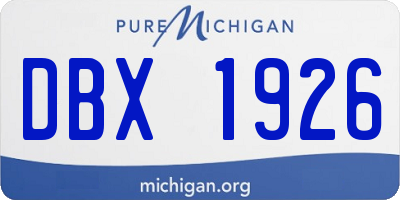 MI license plate DBX1926