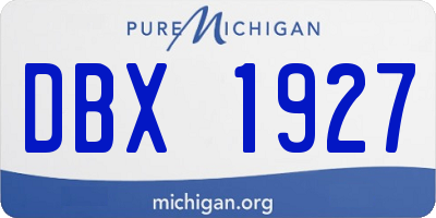 MI license plate DBX1927