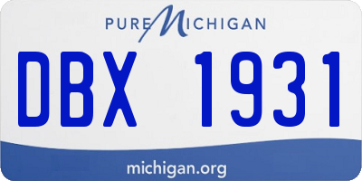 MI license plate DBX1931