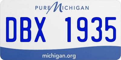 MI license plate DBX1935