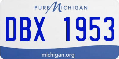 MI license plate DBX1953