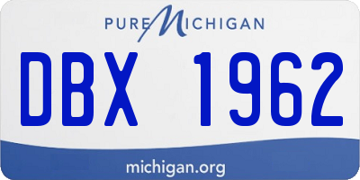 MI license plate DBX1962