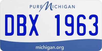 MI license plate DBX1963