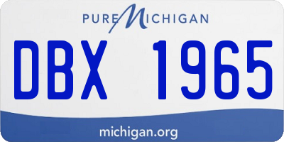MI license plate DBX1965
