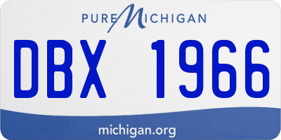 MI license plate DBX1966