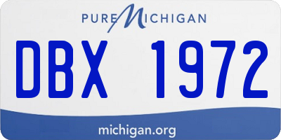 MI license plate DBX1972