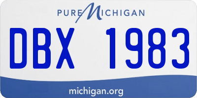MI license plate DBX1983