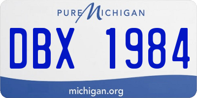 MI license plate DBX1984