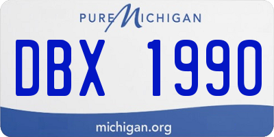 MI license plate DBX1990