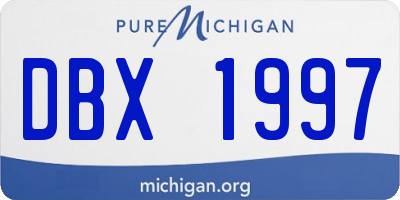 MI license plate DBX1997