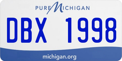 MI license plate DBX1998