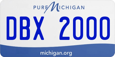 MI license plate DBX2000