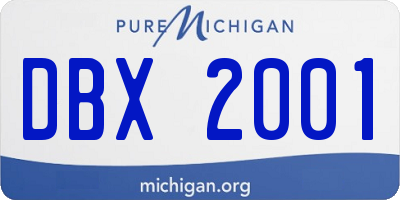MI license plate DBX2001
