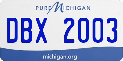 MI license plate DBX2003
