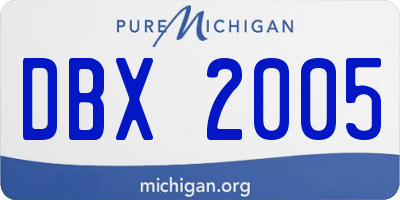 MI license plate DBX2005