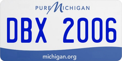 MI license plate DBX2006