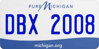 MI license plate DBX2008