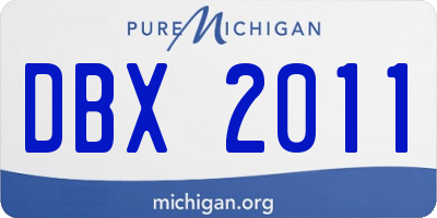 MI license plate DBX2011