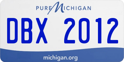 MI license plate DBX2012