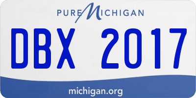 MI license plate DBX2017