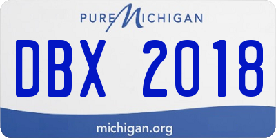 MI license plate DBX2018