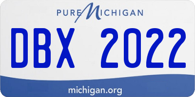 MI license plate DBX2022