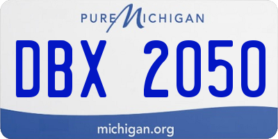 MI license plate DBX2050