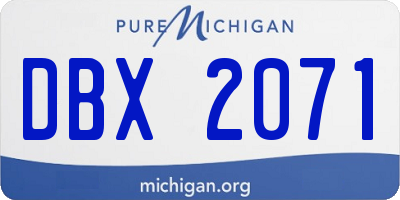 MI license plate DBX2071
