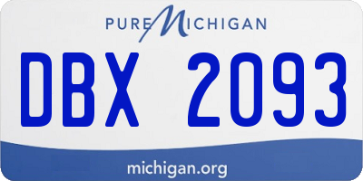 MI license plate DBX2093