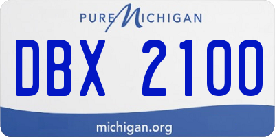 MI license plate DBX2100