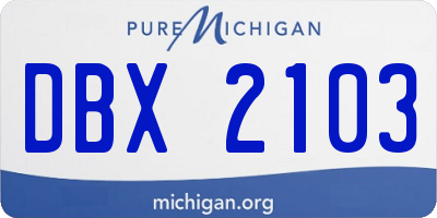 MI license plate DBX2103