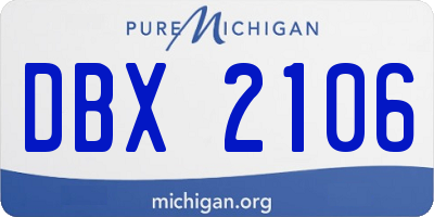 MI license plate DBX2106