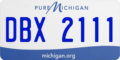 MI license plate DBX2111