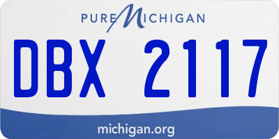 MI license plate DBX2117