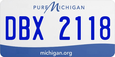 MI license plate DBX2118