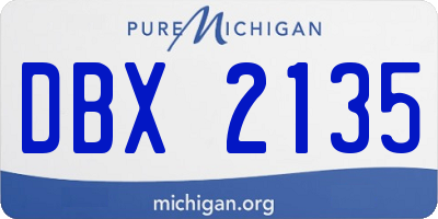 MI license plate DBX2135