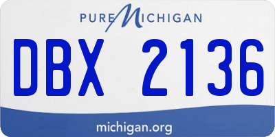 MI license plate DBX2136