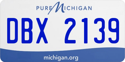 MI license plate DBX2139