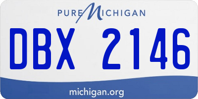 MI license plate DBX2146