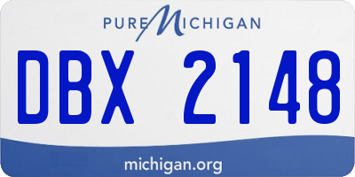 MI license plate DBX2148