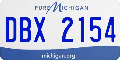 MI license plate DBX2154