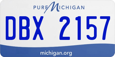 MI license plate DBX2157