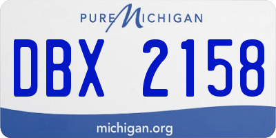 MI license plate DBX2158