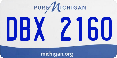 MI license plate DBX2160