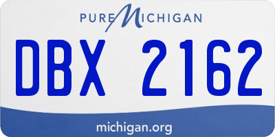 MI license plate DBX2162
