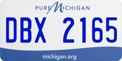 MI license plate DBX2165