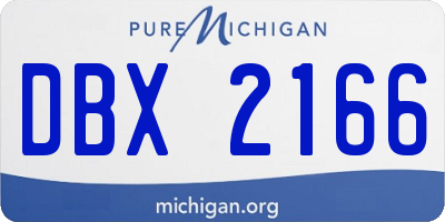 MI license plate DBX2166