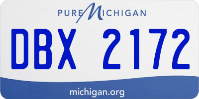 MI license plate DBX2172